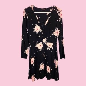 Cotton On Rose Print Button Down Mini Dress